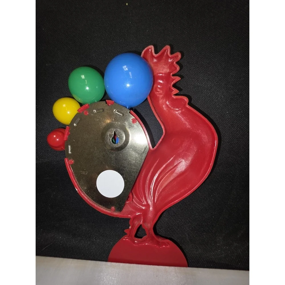 Vintage Hard Plastic Red Rooster Measuring Spoon Wall Hanging Advertising Holder
